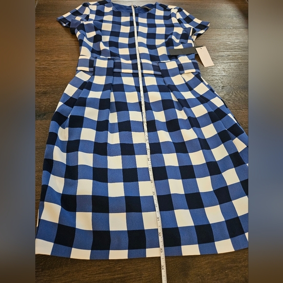 NWT Cynthia Steffe Blue and White Checkered Dress - Size 0 - Picture 15 of 16